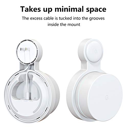 Outlet Wall Mount For Google Wifi Ac1200, No Messy Wires Space Saving Easily Be Moved Outlet Mount For Google Mesh Wifi Router, Best Design For Winding Power Cord (1 Pack)