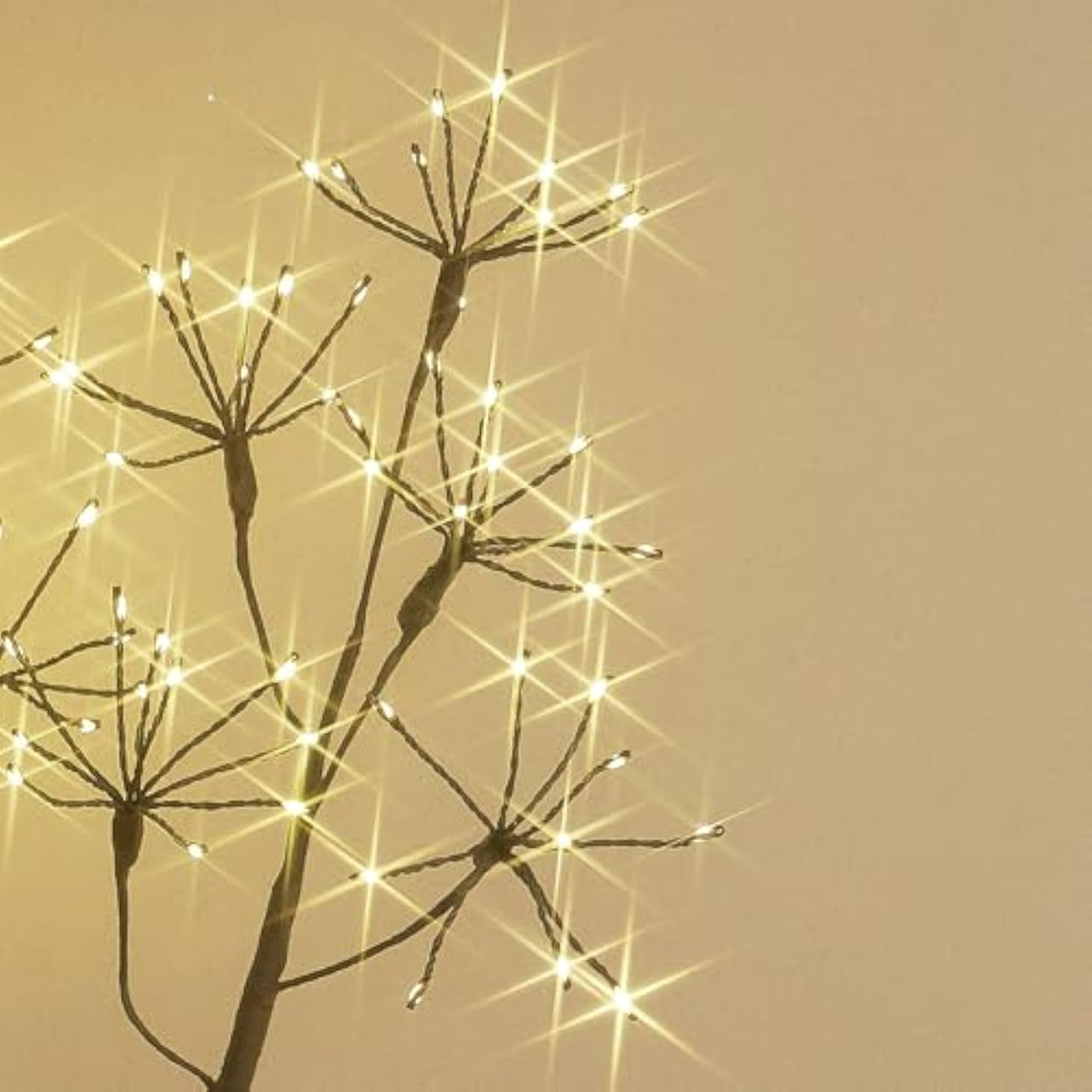 Lighted Brown Starburst Tree With 368L Warm White Fairy Lights 4Ft, Twig Tree With Lights For Indoor Outdoor Home Christmas Winter Holidays Party Decoration