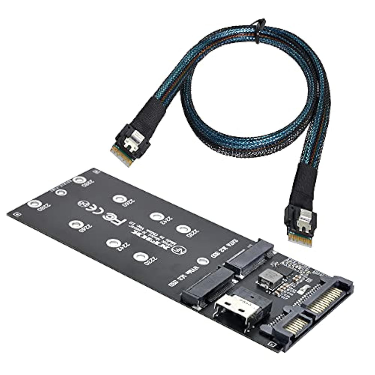 Sff-8654 Cable & Card U2 Kit Ngff M-Key To Slimline Sas Nvme Pcie Ssd Sata Ada