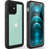 For 12 Waterproof Case,Waterproof Shockproof Dustproof Ip68 Full-Body Hard Case Built-In Screen Protector Underwater Outdoor Waterproof Cover For 12,6.1 In (Clear)