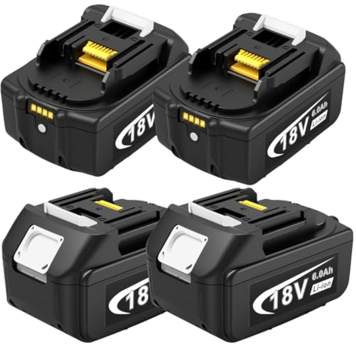 18V 6.0Ah Replace Battery For Makita , 4 Packs 6000Mah Lithium Replacement Battery With Led Indicator Compatible With Makita 18 Volt Bl1850 Bl1840 Bl1830 Cordless Power Tools And Charger