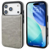 iPhone 17 Pro Wallet Case with Credit Card Holder, Gray