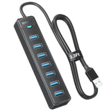 Idsonix 7 Prots Usb Hub 3.0 [3.3Ft] Usb Expander Hub 5Gbps Usb Splitter Multip