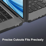 MOSISO Compatible with MacBook Air 15 inch Case 2025 2024 2023 Release M4 A3241 M3 A3114 M2 A2941 with Touch ID, Soft TPU Frame Bumper Anti-Cracking Hard Shell Case & Keyboard Cover, Black