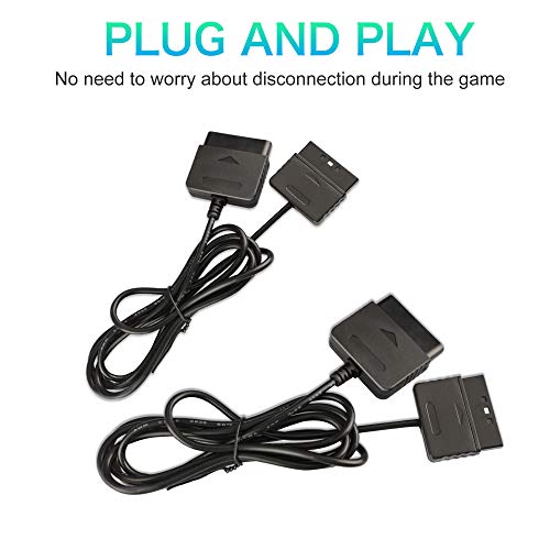 2Pack 6Ft Controller Extension Cable for PS2, 1.8m Controller Extension for Sony PlayStation 2 PS2 Game Console