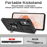 Moto G Stylus 5G 2026/2025 Case with HD Screen Protector and Ring Holder Kickstand Slide Camera Lens Cover Black