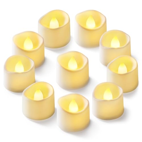 12Pcs Flickering Flameless Candle Battery Operated, 200+Hours Fake Electric LED Tea Lights for Votive, Centerpiece Table Decorations, Wedding, Aniversary, Halloween, Christmas