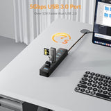 Idsonix 7 Prots Usb Hub 3.0 [3.3Ft] Usb Expander Hub 5Gbps Usb Splitter Multip