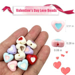 Acrylic Love Heart Beads, 100 Pcs Opaque Heart Shapes 14Mm Cute Pony Beads Plastic Spacers For Valentine'S Day Jewelry Making Diy Crafts Bracelet Necklace