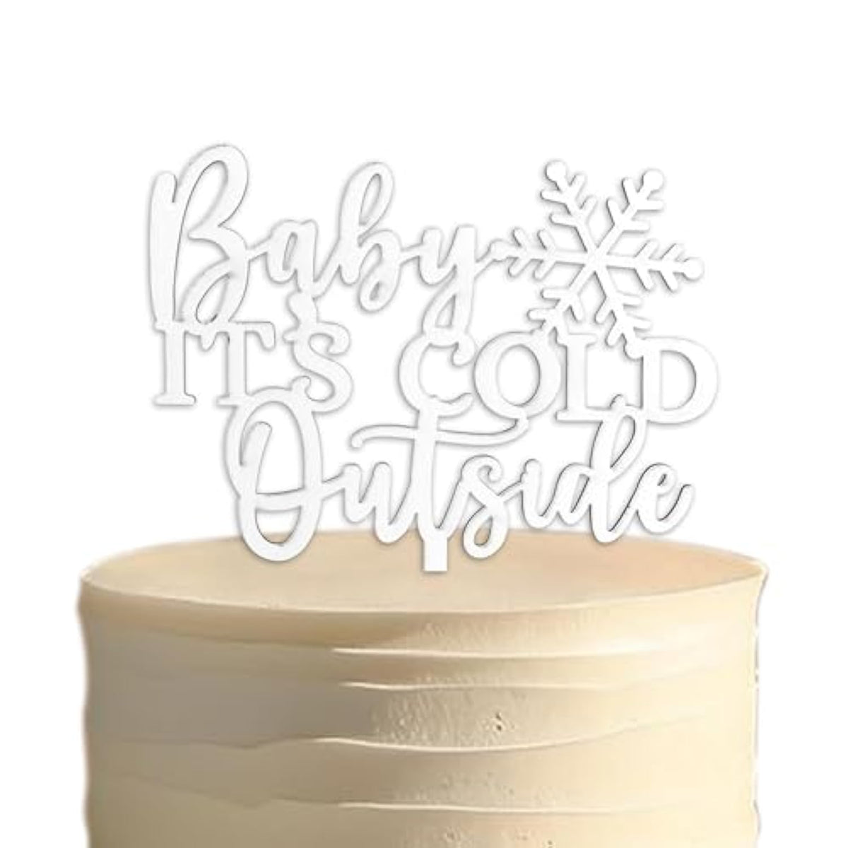 Gray Snowflake Cake Topper for Winter Baby Shower & New Year