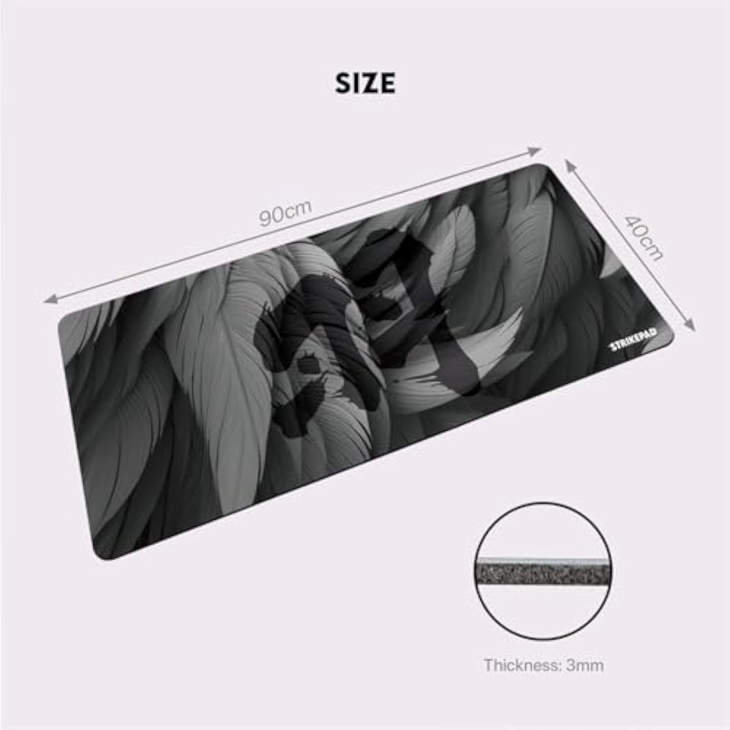 Gaming Mouse Pad And Large Desk Mat, Waterproof Speed Mousepad, Non-Stitched Edges, Transformation Pattern, Durable Mouse Mat For Office And Gaming, Fantech Strikepad Mst901, Black?35.5"*15.8"