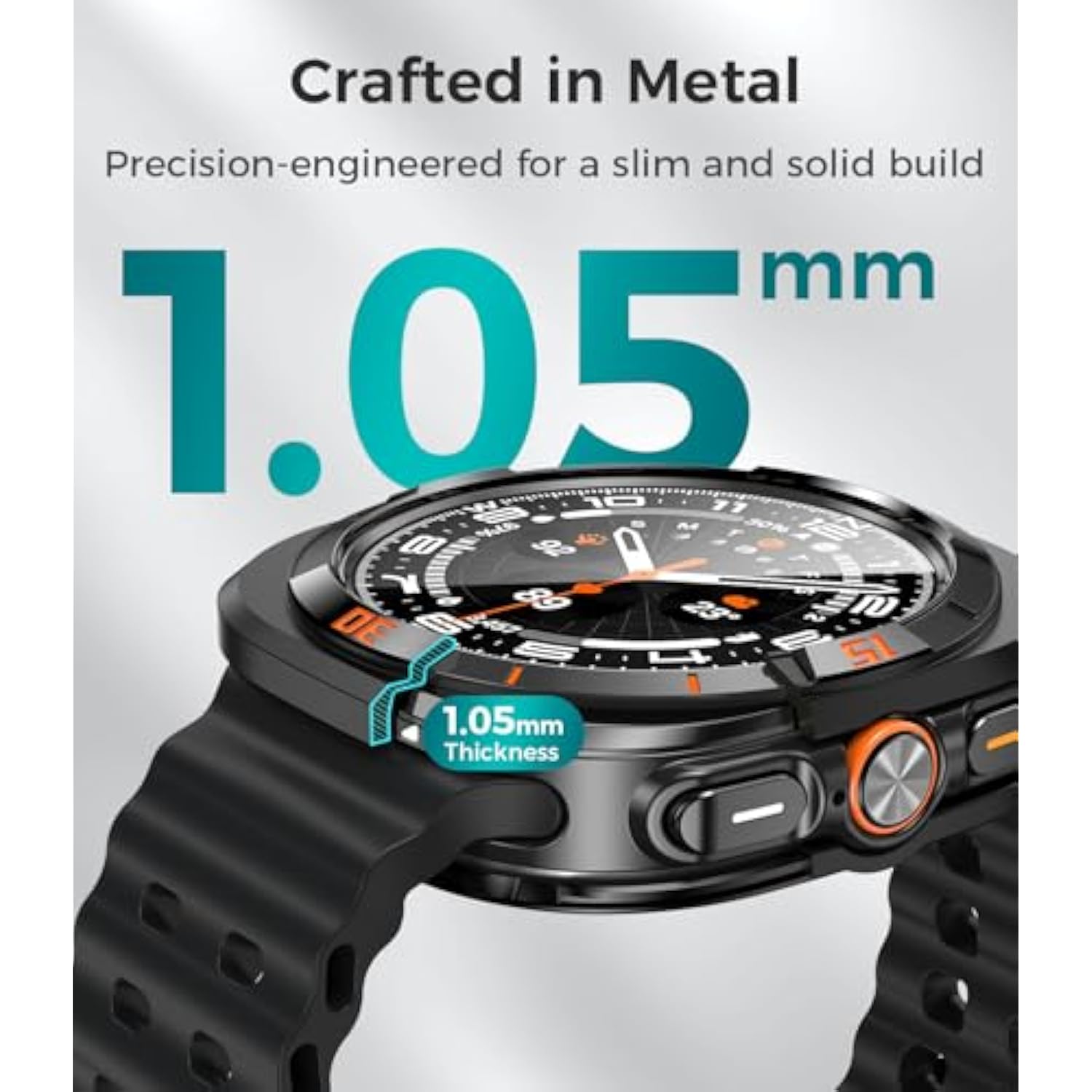 Metal Case With Screen Protector For Galaxy Watch Ultra/Ultra 2 (2025) 47Mm – 360° Full-Body Rugged Stainless Steel Bumper + Back Cover, Designed For Samsung Galaxy Watch 7/8 Ultra