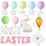 Easter Balloon Garlan Arch Kit With Bunny, Carrot, Daisy Foil Balloons,Pastel Balloon Garland Kit,Dot Printed Balloons For Easter Party Decorations Spring Birthday Decorations