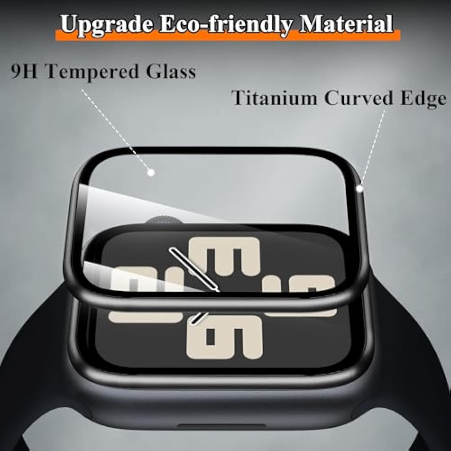 2 Pack For Watch Screen Protector 44Mm Se 2Nd/Se/Series 6 5 4, Titanium Bumper With Tempered Glass, [Upgrade Zero Bubble] Waterproof Full Cover Film For Iwatch Accessories, Black