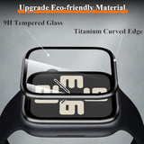 2 Pack For Watch Screen Protector 44Mm Se 2Nd/Se/Series 6 5 4, Titanium Bumper With Tempered Glass, [Upgrade Zero Bubble] Waterproof Full Cover Film For Iwatch Accessories, Black