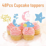Twinkle Twinkle Little Star Cupcake Toppers, Star Cupcake Toppers, Twinkle Twinkle Little Star Gender Reveal Decorations, Gender Reveal Cake Decorations For Baby Shower Supplies
