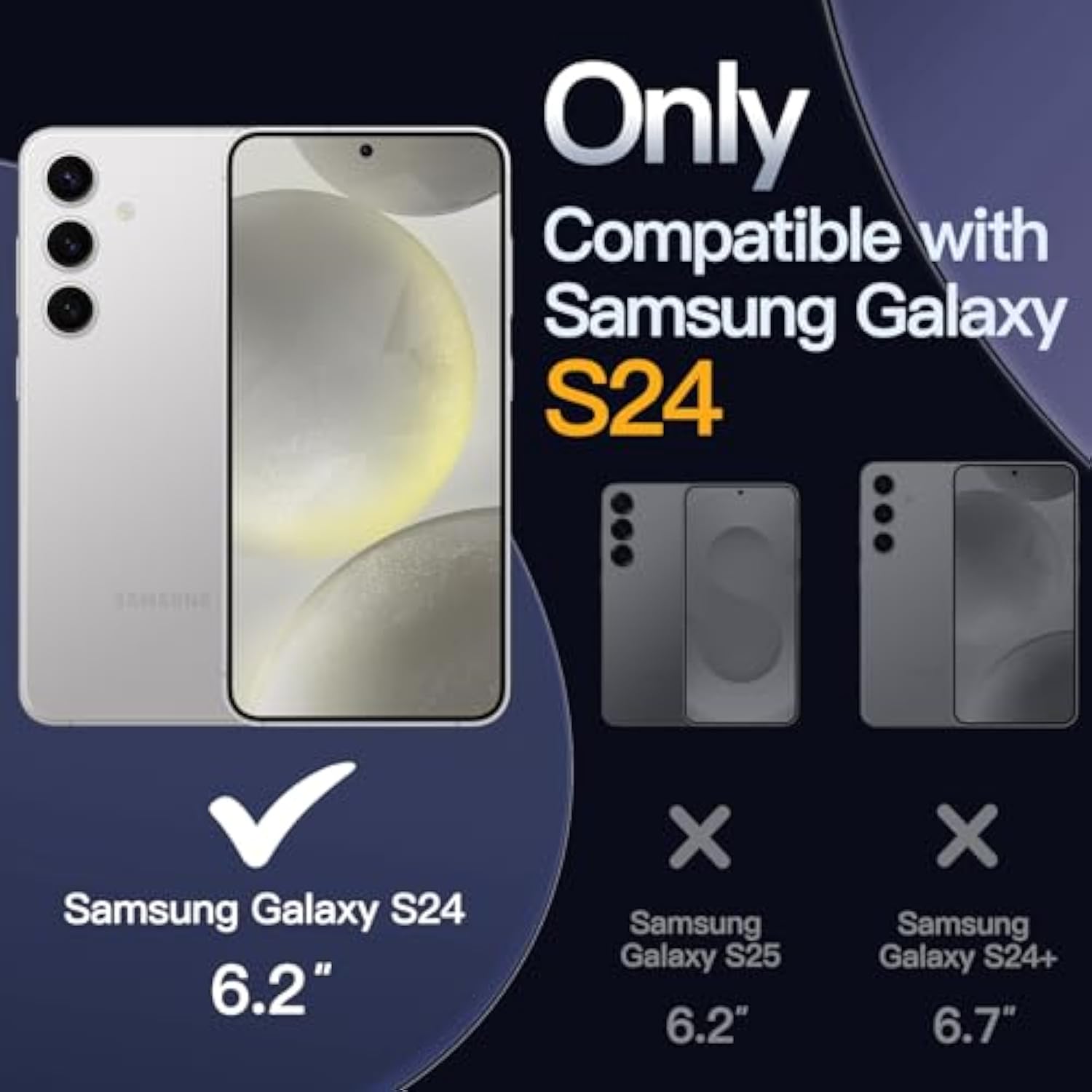 JETech 5 in 1 Case for Samsung Galaxy S24 5G with 2-Pack Each Tempered Glass Screen Protector and Camera Lens Protector, Non-Yellowing Shockproof Bumper Phone Cover (Clear)