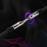 25Ft 3.5Mm Male To Female Auxiliary Audio Stereo Cable Extension - Gold Plated Connectors, Hi-Fi Sound, Black (With 5 Pcs Cable Ties)