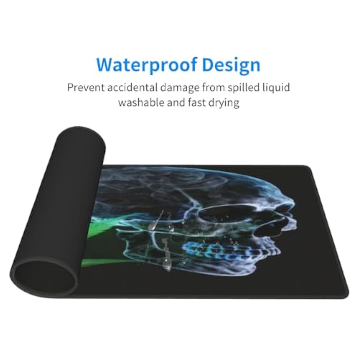 Marijuana Pot Leaf Weed Skull Mouse Pad, Large 31.5 X 11.8 In Rubber Base Keyboard Mouse Mat Desk Pad
