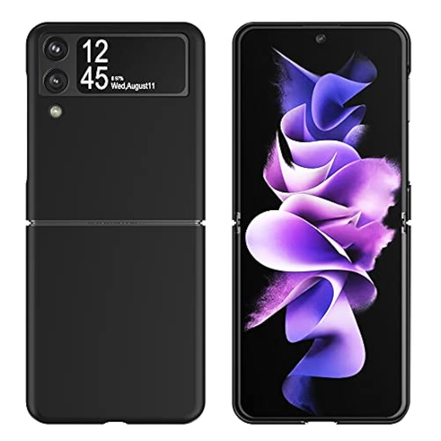 Case For Samsung Galaxy Z Flip 3 5G 2021, Slim Fit Matte Pc Cover Phone Case For Galaxy Z Flip3 - Black