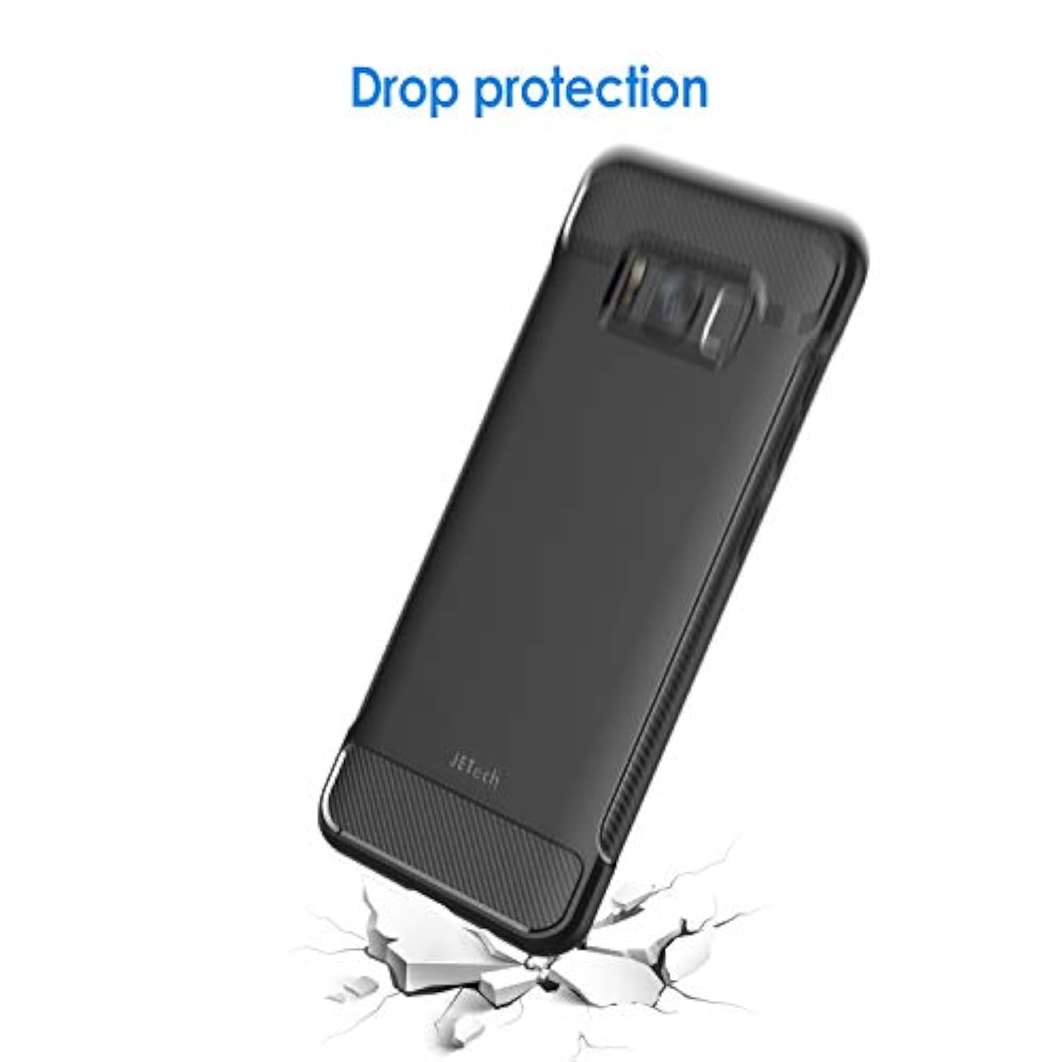 JETech Slim Fit Case for Samsung Galaxy S8, Thin Phone Cover with Shock-Absorption and Carbon Fiber Design (Black)