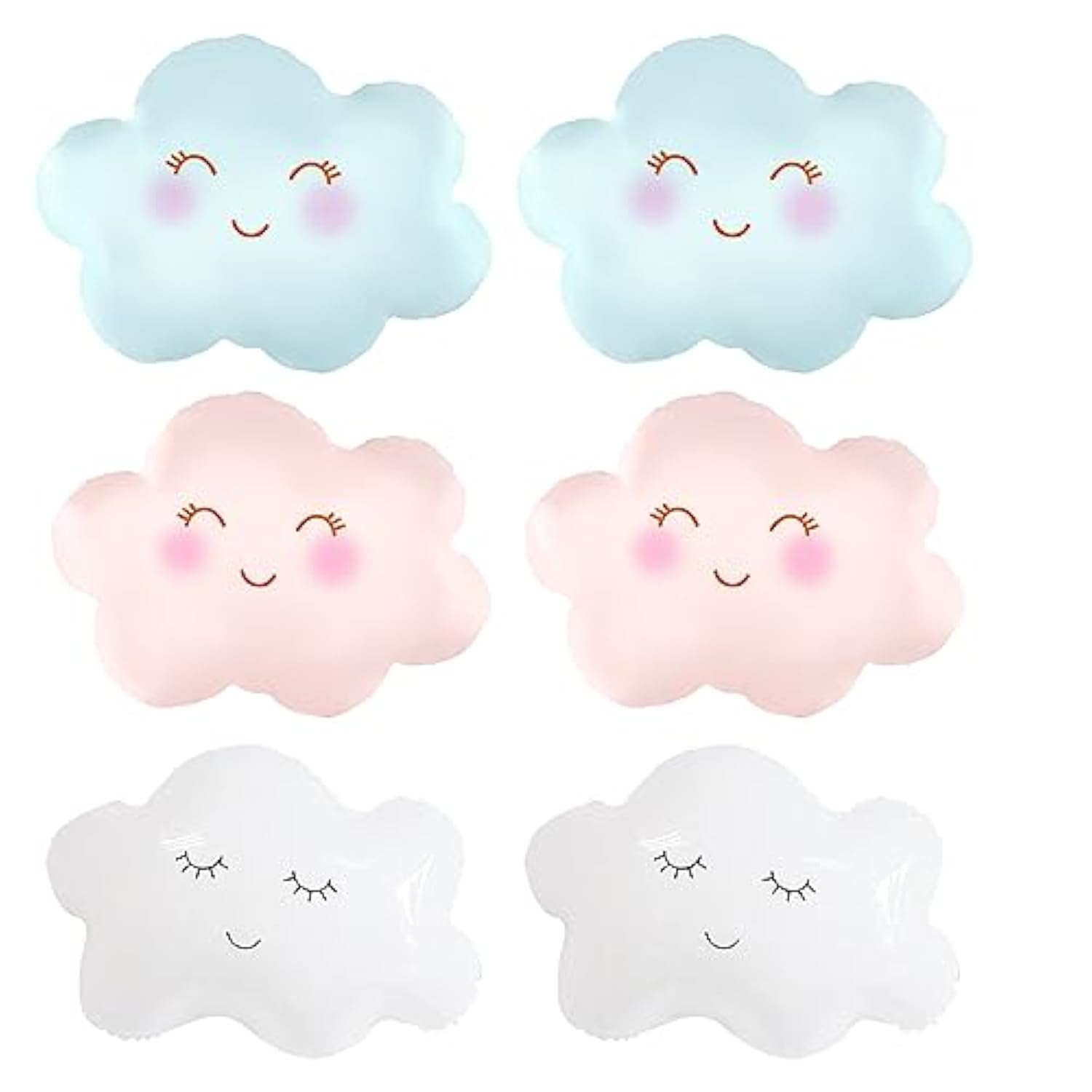 6Pcs Cloud Balloons Foil Mylar Smile Cloud Balloons For Baby Shower And Birthday Party Decorations Supplies
