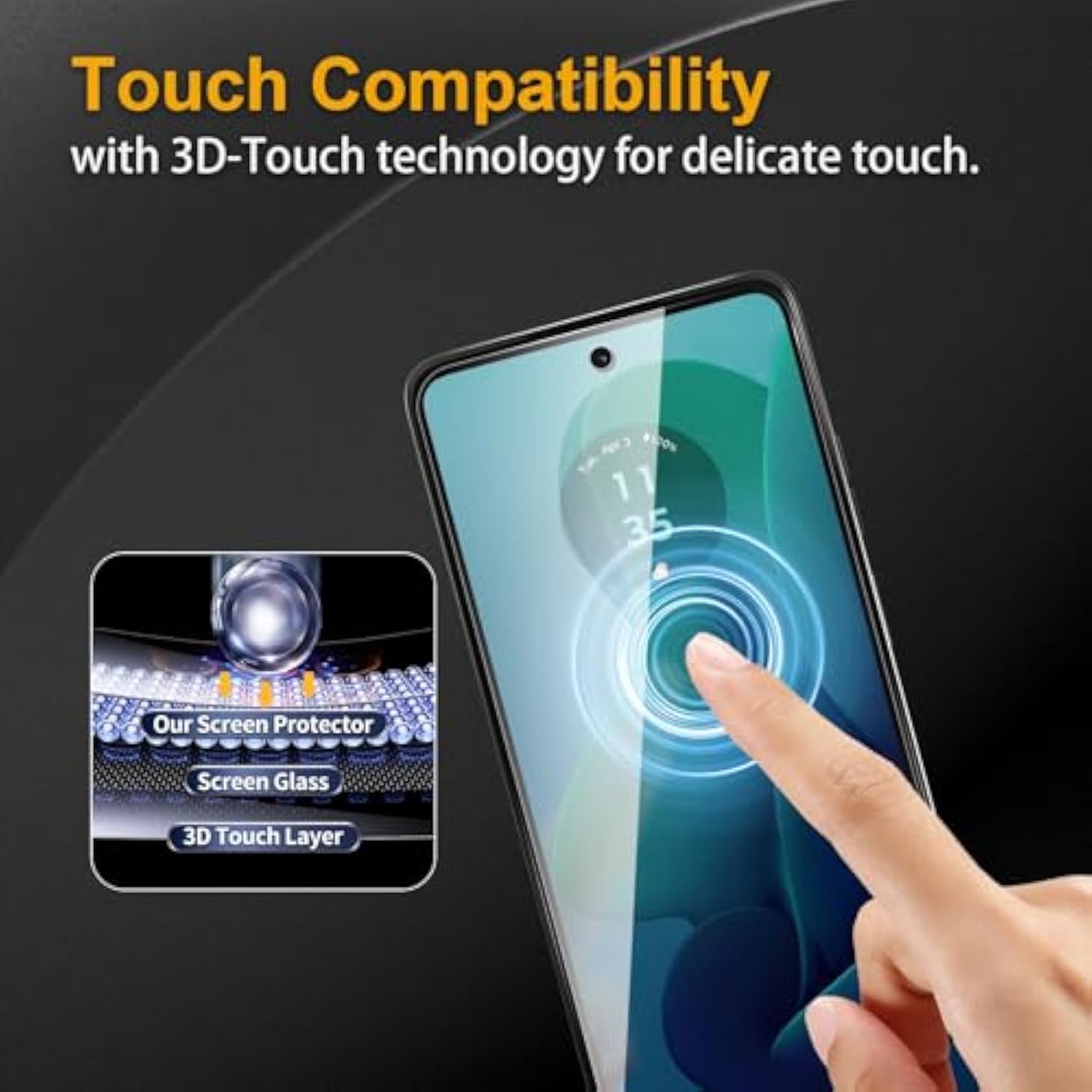 3 Pack Tempered Glass Screen Protector For Motorola Moto G 5G 2024 / Moto G Play 5G 2024, Anti-Fingerprint, 9H Hardness, Scratch Resistant, Easy To Install, Bubble Free