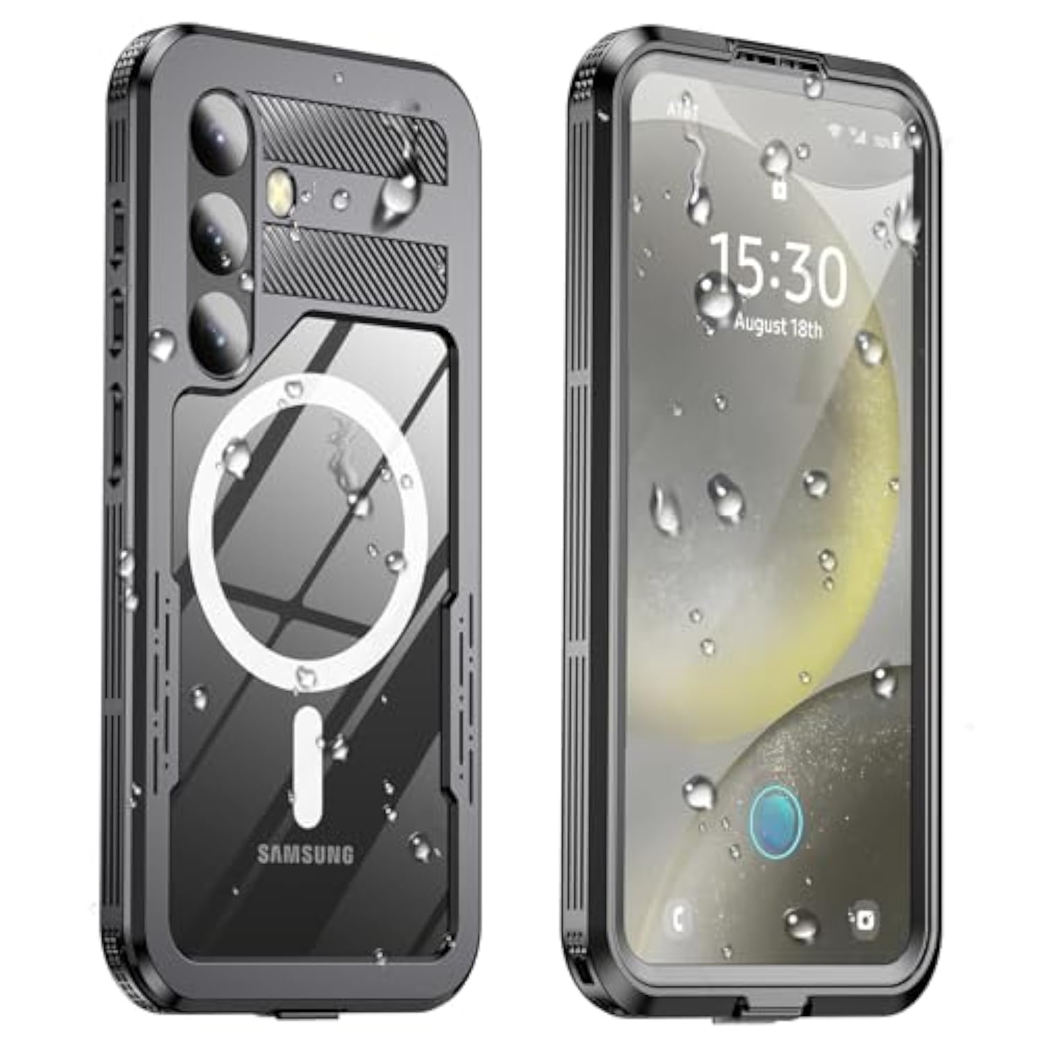 For Samsung Galaxy S24 Plus Case Waterproof, [Fit For Magsafe] [Ip68 Underwater] [12Ft Military Shockproof], Built-In Screen & Lens Protector, Full Body Protection For S24 Plus 6.7", Black
