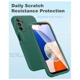 For Samsung Galaxy A145G Case: Shockproof Silicone Protective Phone Case With Builtin Screen Protector Slim Dual Layer Rugged Sturdy Drop Proof Tpu Protection Cover (Pine Green)