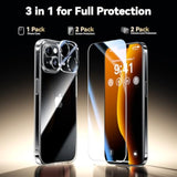 Diamond Clear For Iphone 14 Case With 2X Screen Protector + 2X Camera Lens Protector, [Not Yellowing][Military-Grade Protection] Slim Thin Shockproof Phone Case For Iphone 14, Clear