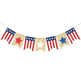 Red White And Blue Star Banner 4Th Of July Decorations, American Independence Day Stripe Bunting Usa Flag Garland Patriotic Decorations Parade Floats Party Decor