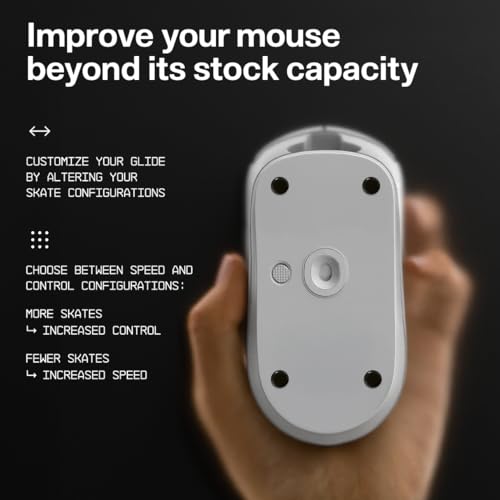 Uhmw-Pe Dot Mouse Skates | Premium Universal Skates For Gaming Mice | Ultra-Smooth Glide On Cloth & Glass Pads | Customize Speed & Control | Durable, Easy To Apply | Black 7Mm X 7Mm