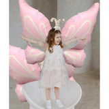 Butterfly Foil Balloons,37Inch Pink Mylar Helium Balloons For Butterfly Theme Girls Birthday Baby Shower Wedding Spring And Summer Party Decorations Supplies Pack Of 2