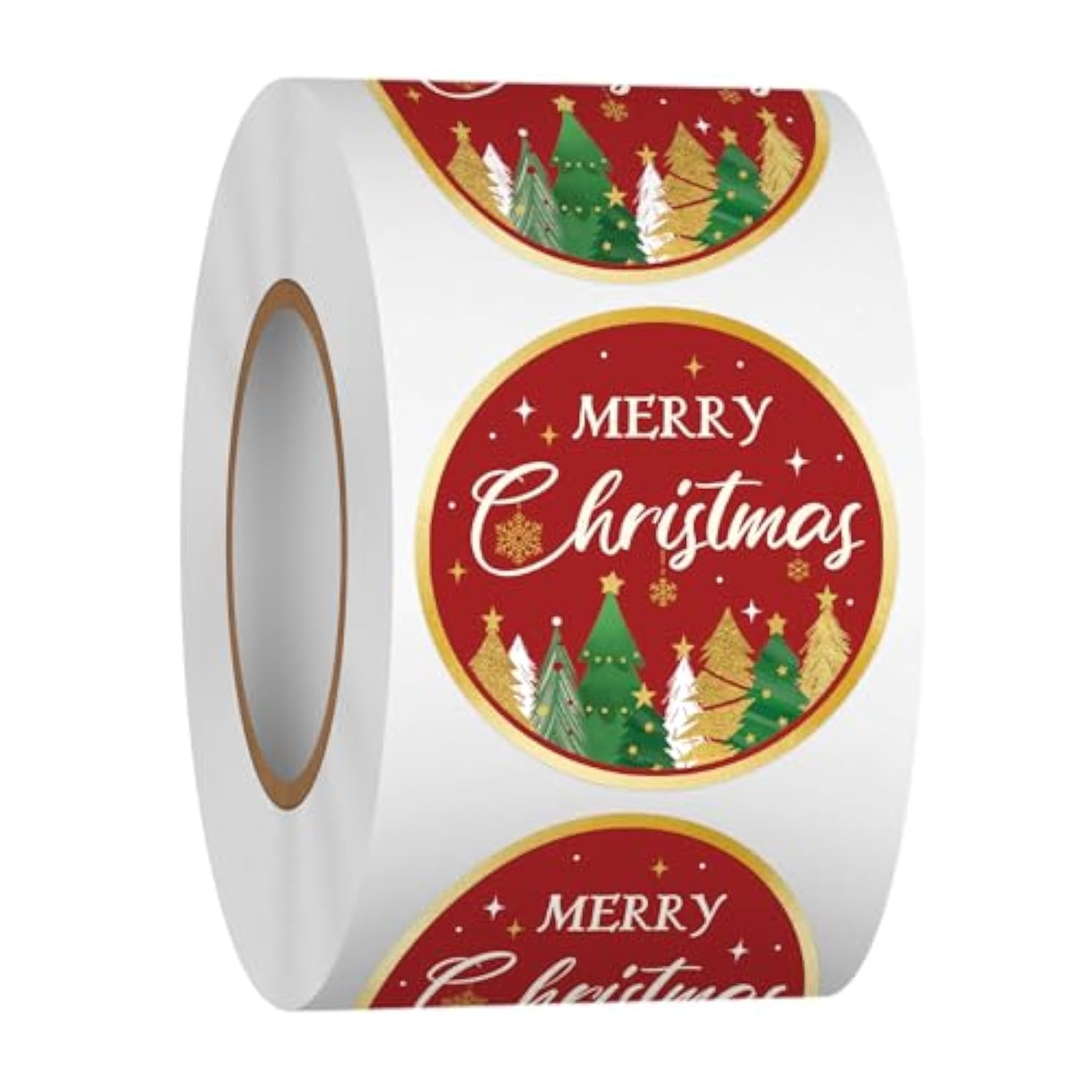 500 Pcs 1.5 Inch Merry Christmas Stickers Roll Christmas Labels For Gift Packing, Cards, Envelopes, Party Supplies (Christmas Tree 2)