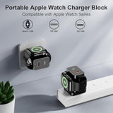 20W For Apple Watch Charger, Pd 3-In-1 Portable Fast Charger With Magnetic Wireless Charging, Dual Ports Usb C Wall Charger Block Compatible With Iphone, Tablet, Apple Watch Series,Black