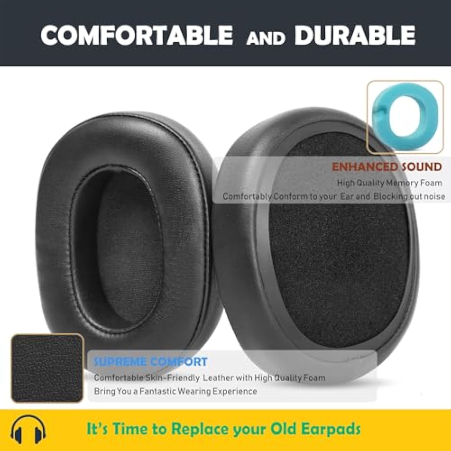 Backbeat Fit 6100 Earpads Replacement Cushion For Plantronics Backbeat Fit 6100 Wireless Bluetooth Headphone Ear Covers With Protein Leather