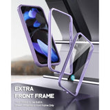 Guardian Case For Google Pixel 9/9 Pro 5G 6.3 Inch, Built-In Screen Protector [Work With Fingerprint Id], [2 Front Frame] Full Body Shockproof Rugged Clear Cover Case, Purple/Clear