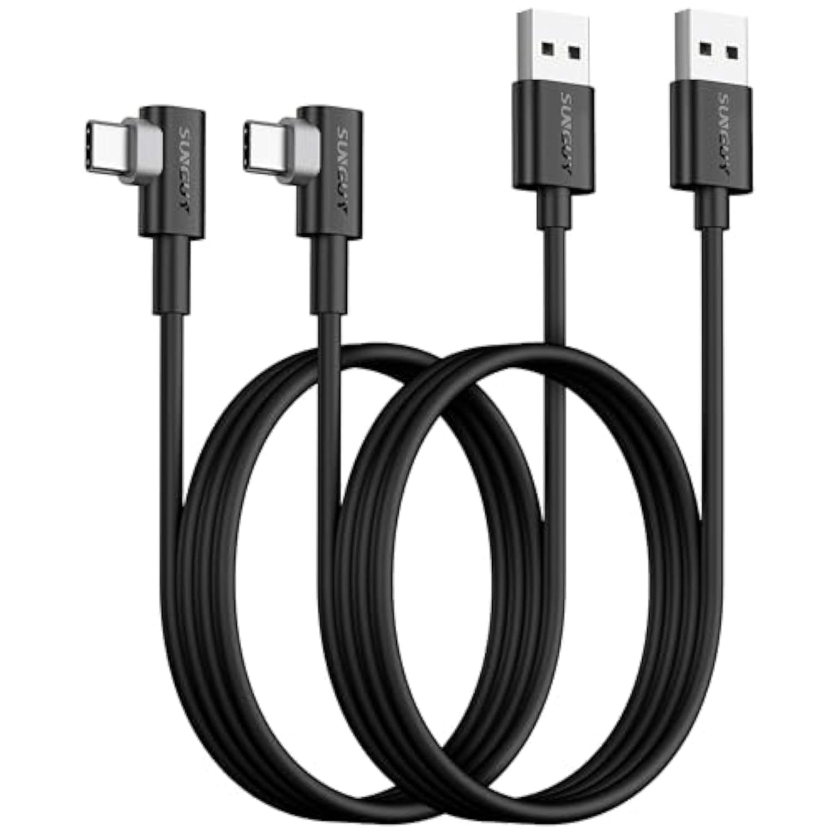 Usb C Cable Right Angle 3Ft, 2-Pack 90 Degree 3A Usb 2.0 Fast Charging & Data