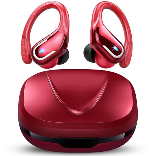 Wireless Earbud, 75Hrs Bluetooth 5.4 Headphones Ip7 Waterproof For Sport, Running Wireless Earphones With Enc Noise Canceling Mics, Deep Bass Over Ear Bud With Earhooks For Android, Ios, Workout, Gym
