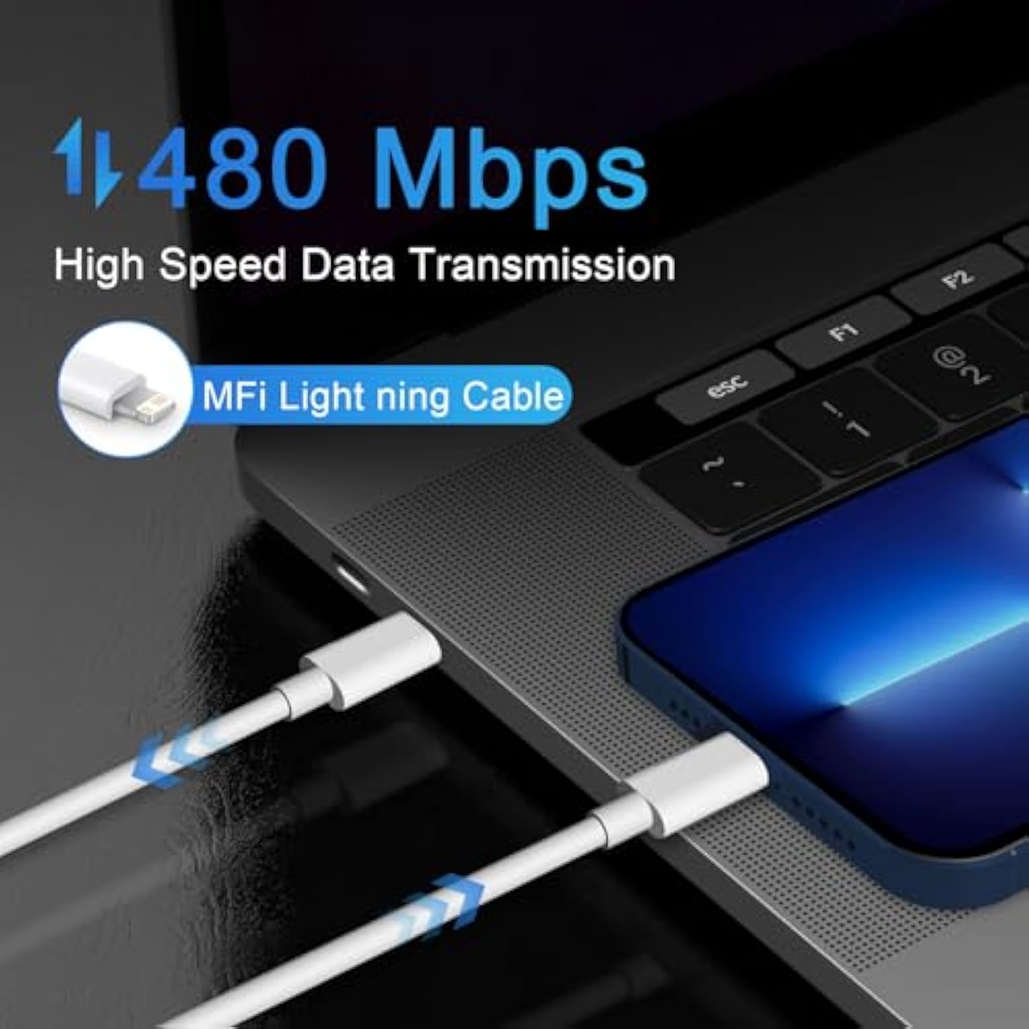 For Iphone 13 14 Fast Charger, 2 Pack 20W Pd Iphone Charger Fast Charging Usb C Charger With 6Ft Lightning Usb C Cable Compatible With Ip14 13 12 11 Pro Max,14 Plus,Xr,Xsmax