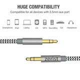 3.5Mm Stereo Audio Cable Extension Male To Male Nylon Braided 10Ft/3M Tangle-Free Aux Cable For Headphones, Ipods, Iphones, Ipads, Home/Car Stereos And More (Black)