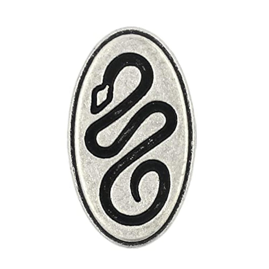 12 Pieces Sidewinder Snake Oval Metal Shank Buttons. 25Mm (1 Inch) (An
