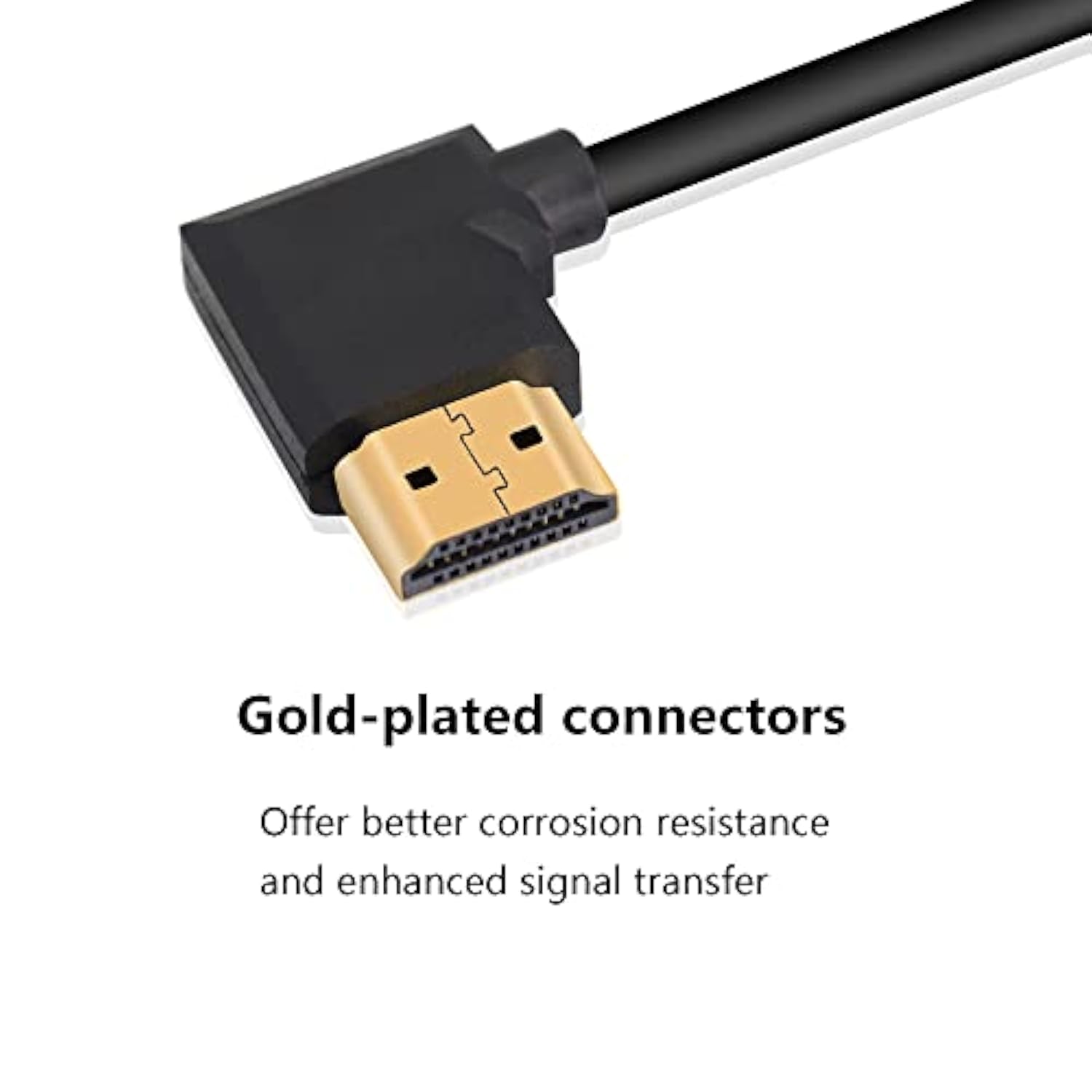 4K Hdmi Cable 1.4,90 Degrees Angle Hdmi Male To Male Cable 4K@30Hz,Gold-Plated