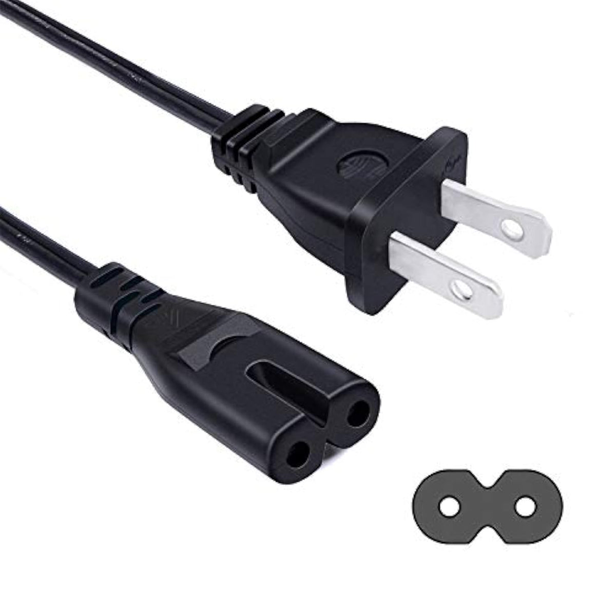 8Ft Tv Power Cord Replacement For Samsung 24" 32" 40" 43" 48" 49" 50" 55" 60" 65" 75" Inch Lcd Hd Smart 4K Curved Tv Un55Ru8000Fxza Un65Ru7100Fxza Un43Nu6900Fxza 2 Prong Cable