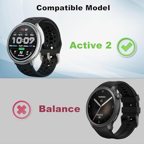Active 2 Screen Protector Case Compatible with Amazfit Active 2 Smart Watch 44mm, Ultra-Thin Hard PC Protective Cover Slim for Tempered Glass for