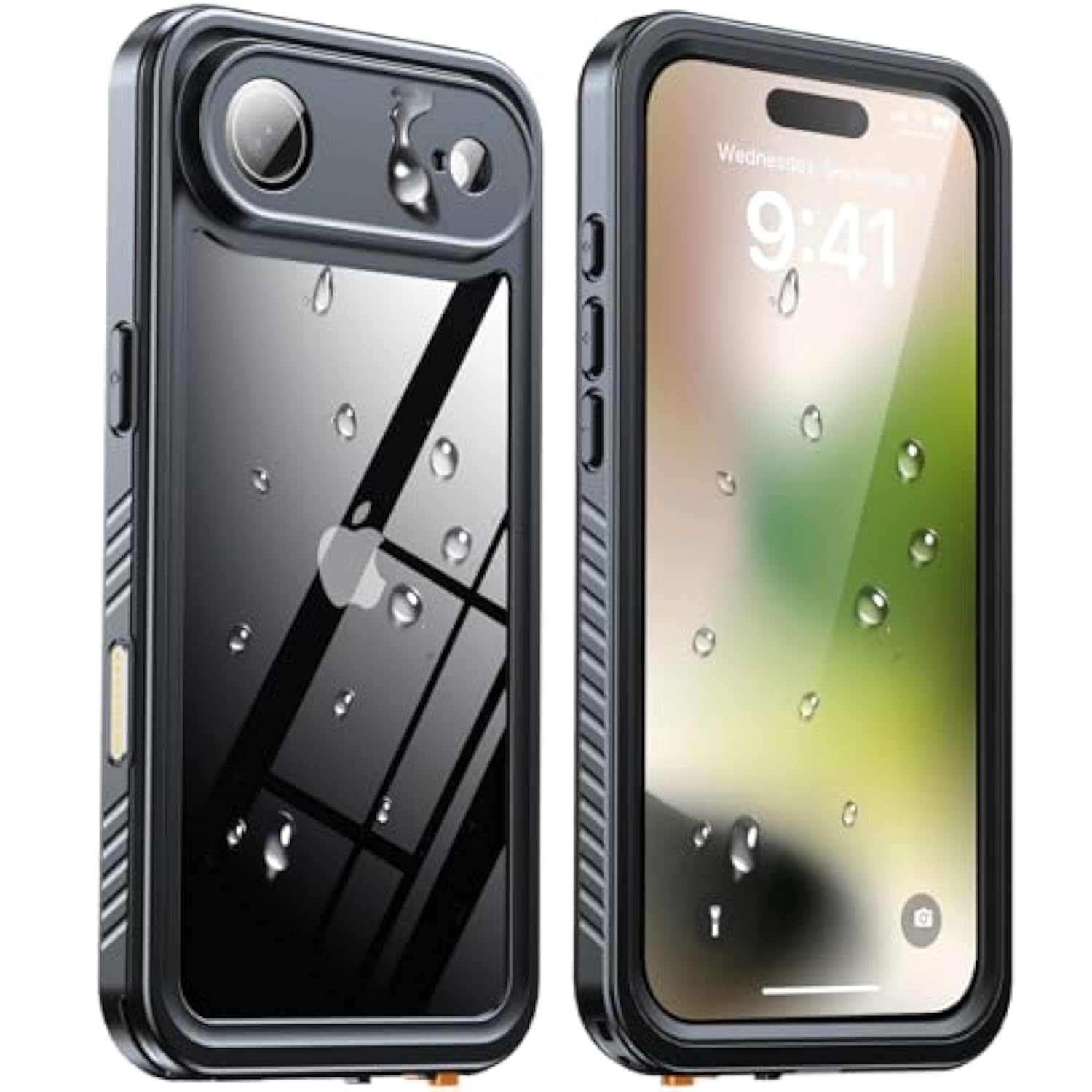 For Iphone 17 Air Case, Ip68 Waterproof Shockproof Case, [Built-In Screen Protector] - 12 Ft Military Dropproof - Full Body Heavy Duty Rugged Phone Cover 6.5 Inches - Black/Clear