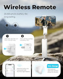 Aluminum Alloy Wireless Selfie Stick Tripod with Detachable Remote, Lightweight Extendable Phone Stand Compatible with 47" iPhone & Android