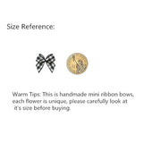 50Pcs Mini Gingham Ribbon Bows Checkered Ribbon Flowers Plaid Ribbon B