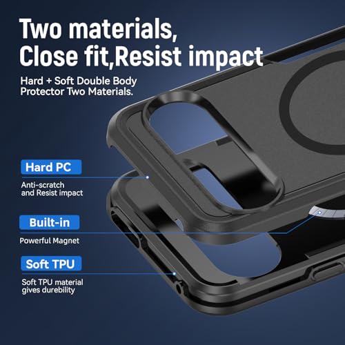 for Google Pixel 9/9 Pro Case,[Compatible with Magsafe] [Military Grade Drop Tested] Shockproof Magnetic Tough Rugged Protective Phone Case -6.3 inch