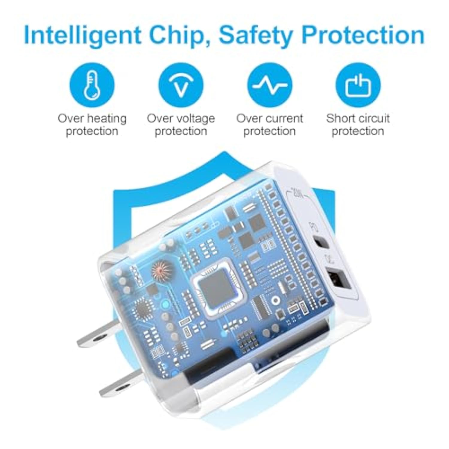 Fast Phone Charger For Iphone 17, 17 Pro, 17 Pro Max, 17 Air, 16E, 16, 16 Plus, 16 Pro Max, 16 Pro, 15 Series, Samsung Galaxy S25 S24 S23 Fe Edge Ultra 5G, Wall Power Adapter With Usb C To C Cable